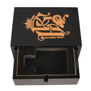 Schwarze Klavierlack kundendefinierte Luxus-Parfümflasche Verpackung Geschenk Parfümverpackung hölzerne Geschenkbox