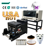 Impresora Automática de Transferencia Directa a Película para Camisetas, Impresora Textil Pequeña A3 30cm A3+ 33cm, Impresora de Inyección de Tinta DTF Dual XP600 para Camisetas