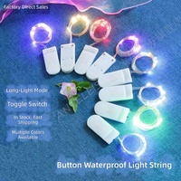 Nouvelles guirlandes lumineuses LED à piles bouton, 1M 2M 3M, mini-câble en cuivre, décoration de Noël, lumières changeantes de couleur