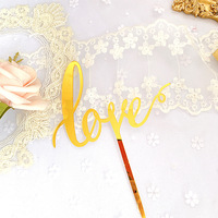 Décoration de gâteau en acrylique style écriture manuscrite « Love », pour mariage, DIY, signalétique de dessert, ornement de Saint-Valentin
