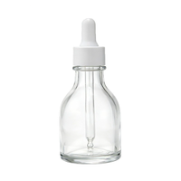 Flacon compte-gouttes en verre transparent, flacon pour essence liquide, flacon d'huile essentielle de 50 ml, flacon d'emballage pour produits de soin de la peau
