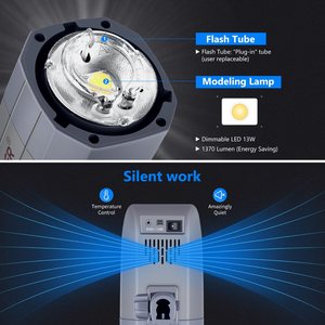 Flash de studio <span class=keywords><strong>Neewer</strong></span> Vision5 400W <span class=keywords><strong>TTL</strong></span> 2.4G HSS avec batterie au lithium (jusqu'à 500 éclairs pleine puissance), conception allemande, monture Bowens - Product Image 3