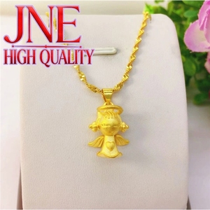 Collier pour femme en or de rivière du Vietnam, en forme de cœur. Petit pendentif ange Bouddha <span class=keywords><strong>Xiaoxiao</strong></span> pour femme, 4 pendentifs élégants et tendance - Product Image 3