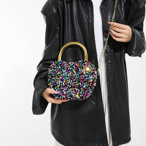 Cross-Border Sequin Hand-Held Box Bag Women's New High-End Single-Shoulder <b>Square</b> Western-Style Chain Crossbody Bag Tanjing - Product Image 4