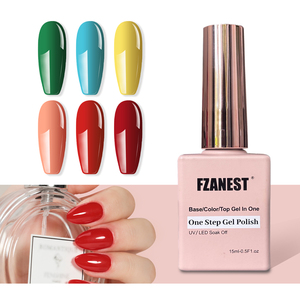 FZANEST 3 en 1 Hema libre de un paso esmalte de gel esmalte negro semipermanente conjunto de ventas precio razonable <span class=keywords><strong>Kit</strong></span> de esmalte de gel de un paso - Product Image 2