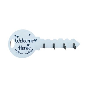 Key Shape Wall Mounted Key Holder <b>Black</b> Welcome Home Design With <b>Hooks</b> For Keys And Accessories - Product Image 5