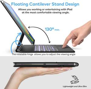 Clavier Smart Trackpad sans fil Clavier magique magnétique pour <span class=keywords><strong>iPad</strong></span> 10e génération Pro 11 12.9 2022 2023 Air 4 <span class=keywords><strong>5</strong></span> Magic Keyboard - Product Image 2