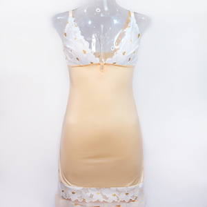 Camisón de satén floral sin mangas para mujer, largo hasta la rodilla, elegante y ajustado, nueva tendencia OEM con bajo MOQ - Product Image 2