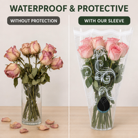 Manchons d'emballage en BOPP transparents en forme de trapèze pour fleuristes et boutiques de cadeaux, idéaux pour la présentation en magasin.