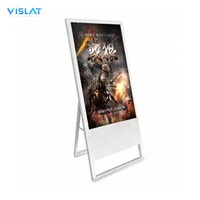 Écran vidéo portable Vislat pour signalétique, écran d'affichage ultime pour postes de travail mobiles et événements, support de table compact avec écran LCD