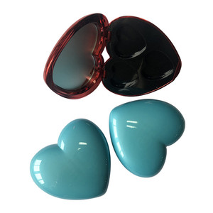 กล่องแป้งแต่งหน้าแบบพกพา,กล่องใส่ผงแม่เหล็กรูปหัวใจเปล่าพร้อมกระจก - Product Image 3