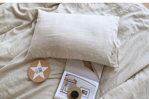 Nhà Máy Mềm Mại Bedding + Set Enzyme Rửa Tự Nhiên Đơn Chính Màu Tinh Khiết Linen Lanh Bộ Đồ Giường Nữ Hoàng Vua Kích Thước - Product Image 6