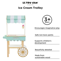 Chariot à glaces en bois pour jeux de rôle |   Chariot à bonbons en bois pour enfants, jeu de simulation de nourriture, chariot à cupcakes