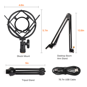 Flyday <span class=keywords><strong>F1</strong></span>, micrófono condensador de grabación profesional, Kit de micrófonos de cable, transmisión en vivo, micrófono vocal USB - Product Image 5