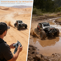 Voiture RC sans balais 4x4 70 km/h avec batterie LiPo 3S, véhicule tout-terrain étanche pour adultes