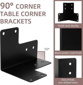 Supports d'angle robustes pour établi, kit de supports d'angle en acier pour table d'atelier, supports d'établi pour bureau, boîte, bord et poutre en bois - Product Image 4