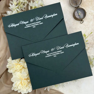 Invitación <span class=keywords><strong>DE</strong></span> BODA folied sobre impreso con <span class=keywords><strong>dirección</strong></span> <span class=keywords><strong>de</strong></span> retorno dorada, Impresión <span class=keywords><strong>de</strong></span> <span class=keywords><strong>dirección</strong></span> <span class=keywords><strong>de</strong></span> retorno en el sobre <span class=keywords><strong>de</strong></span> <span class=keywords><strong>correo</strong></span> - Product Image 3