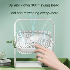 พัดลมติดผนังแบบตั้งโต๊ะรุ่นใหม่, แบตเตอรี่แบบชาร์จซ้ำได้ USB ความจุสูง 3600mAh ใช้งานได้ยาวนานเป็นพิเศษ เหมาะสำหรับใช้ภายใน/ภายนอกอาคาร - Product Image 6