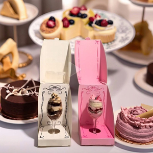 Scatola Pieghevole per Torte in Carta, Confezione per Dolci di San Valentino, Ideale per Cupcake in Vetro - Product Image 1