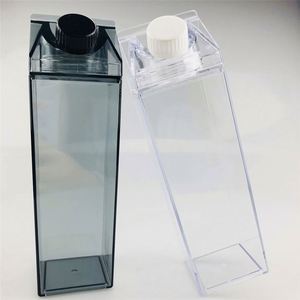 2026 New Trending Cute Sports Square <b>Kids</b> 500Ml Plastic Portable Drinking Clear Milk Carton Shaped Water Bottle - Product Image 6