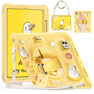 Funda Protectora para Tablet iPad <span class=keywords><strong>Pro</strong></span> 11 2024 <span class=keywords><strong>M4</strong></span> A2836/A2837/A3006, Diseño de Patito Adorable, Protección Completa Anticaídas y Antigolpes - Product Image 1