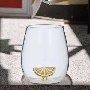 Tùy Chỉnh Tay Thổi Borosilicate 3D Chanh Thiết Kế Thủy Tinh Cốc Sữa Trong Suốt Cốc Nước Trái Cây Cup Thân Rượu Vang Thủy Tinh - Product Image 4