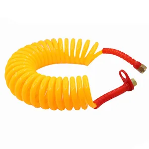 Reboque Universal PU Coiled Brake Trachea Espiral Air Mangueira Com Connevtors