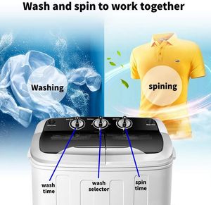 7kg Semi-Automatic Electric Portable Top-load <b>Washer</b> Dryer for Household & Hotel Use English Operation - Product Image 2