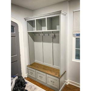 Prima büyük kapasiteli ahşap gardırop çift asılı alanı ve çekmece depolama için çağdaş ev iç - Product Image 1