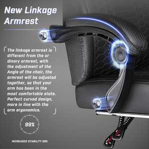 AJUNION sedia da gioco 400lbs sedia da corsa resistente integrato supporto lombare per PC Linkage braccioli ampio Design - Product Image 2