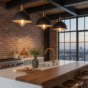 Steel Adjustable Height Pendant <b>Light</b> E27 Incandescent Bulb 2700K Soft Warm White Glass Drum Shade <b>Dining</b> Room Lighting - Product Image 3
