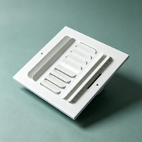 Diffuseur omnidirectionnel carré 8x8 de haute qualité en acier laminé à froid, grille de ventilation commerciale pour CVC