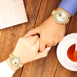 Montres mécaniques de luxe de haute qualité pour couple, design noble, jade blanc naturel, montre automatique - Product Image 6