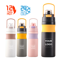 Nouvelle conception, bouteille d'eau isotherme en acier inoxydable à double paroi de 580 ml, pour les voyages, les sports de plein air