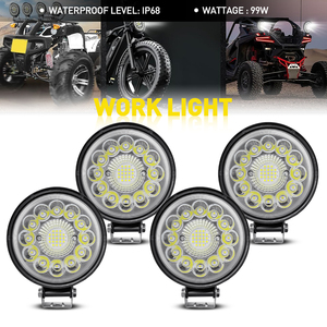 ไฟทำงาน LED ทรงกลม 4 ชิ้น ขนาด 4 นิ้ว สีขาว แสงแบบ Flood Spot Beam Combo 12-24V ใช้ได้กับรถออฟโรดทั่วไป ขนาด 5 นิ้ว สำหรับรถบรรทุก ATV UTV - Product Image 6