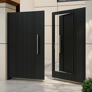 <span class=keywords><strong>Portail</strong></span> latéral sécurisé en aluminium à lattes étroites pour l'accès à la cour et aux allées de la maison - Product Image 1