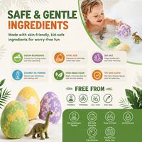 Bain pour enfants à thème dinosaure |   Jouet Dragon à l'intérieur |   Cadeau biologique végétalien amusant et pétillant |   Cadeau d'anniversaire de Pâques |   Personnalisation OEM
