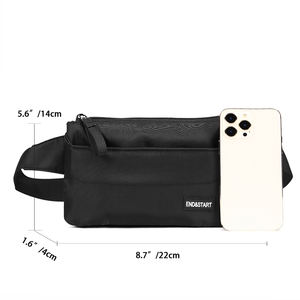 Heren Heuptasje Custom Heuptasje Geld Telefoonriem Heuptas Zwart Mode Hardloopriem Taille + Tas - Product Image 3