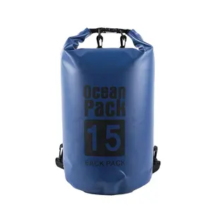 Personalizzato 500D PVC 15L Outdoor Beach Ocean Pack nuoto galleggiante impermeabile Wet Dry Bag zaino