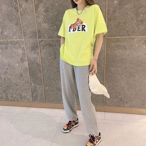 Cute Animal Print Yellow <b>T</b>-<b>Shirt</b> <b>For</b> Owner And <b>Dog</b> Cotton Leisure Wear Summer Pet Clothes Matching Set - Product Image 4