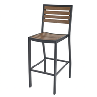 Chaise de bar moderne en aluminium avec dossier à lattes, pour l'intérieur et l'extérieur