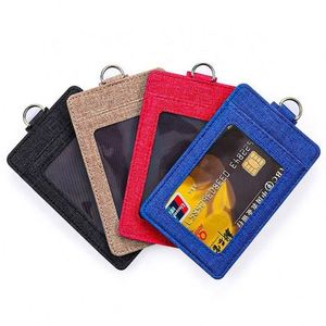 Low New PU <b>Leather</b> Magnetic Badge Custom Card Holder <b>Lanyard</b> With Business Credit Card Holder - Product Image 2