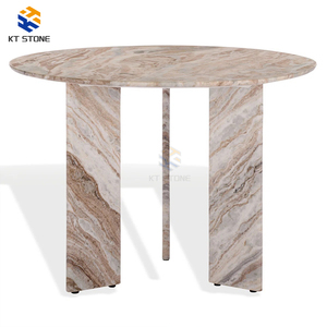 Mesa de Comedor Minimalista de Mármol con Tapa de Piedra Natural y Patas de Acero Inoxidable, Novedad <span class=keywords><strong>2026</strong></span>, Muebles Modernos para el Hogar y Restaurantes - Product Image 3