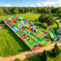 Parcours d'obstacles gonflable, toboggan d'aventure, trampoline, château gonflable, fête pour enfants, carnaval, directement de l'usine