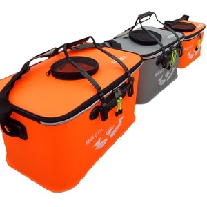 Eva Fishing Tackle <b>Box</b> Folding Live Fish Bucket 30cm 40cm 50cm Multi Purpose Outdoor Fishing Gear <b>Storage</b> Case Orange Gray - Product Image 5