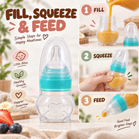 Bouteille de médicaments pour enfants personnalisée avec couvercle transparent sans BPA, flacon compte-gouttes en silicone de 70 ml, biberon à presser pour bébé avec poignée variable