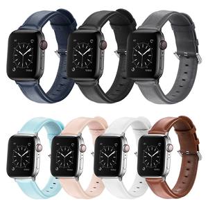 Correa de cuero genuino para <span class=keywords><strong>Apple</strong></span> <span class=keywords><strong>Watch</strong></span> Band 44mm <span class=keywords><strong>45mm</strong></span> 42mm Correa de reloj de lujo para IWatch <span class=keywords><strong>Serie</strong></span> <span class=keywords><strong>7</strong></span> 3 4 5 6 Se 4 Correa de reloj de moda - Product Image 1
