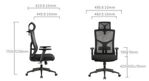 Cao cấp lưới điều hành ghế với thắt lưng hỗ trợ, tựa đầu, và điều chỉnh armrests thiết kế sang trọng cho văn phòng hiện đại - Product Image 6