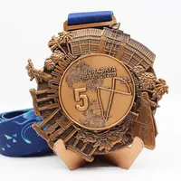 Médaille de Spinning en métal personnalisée, Marathon de course à pied, médailles de Spin Souvenir de ville