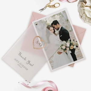 Invitations de <span class=keywords><strong>mariage</strong></span> en couches vélin et enregistrer les dates avec photo - Product Image 5